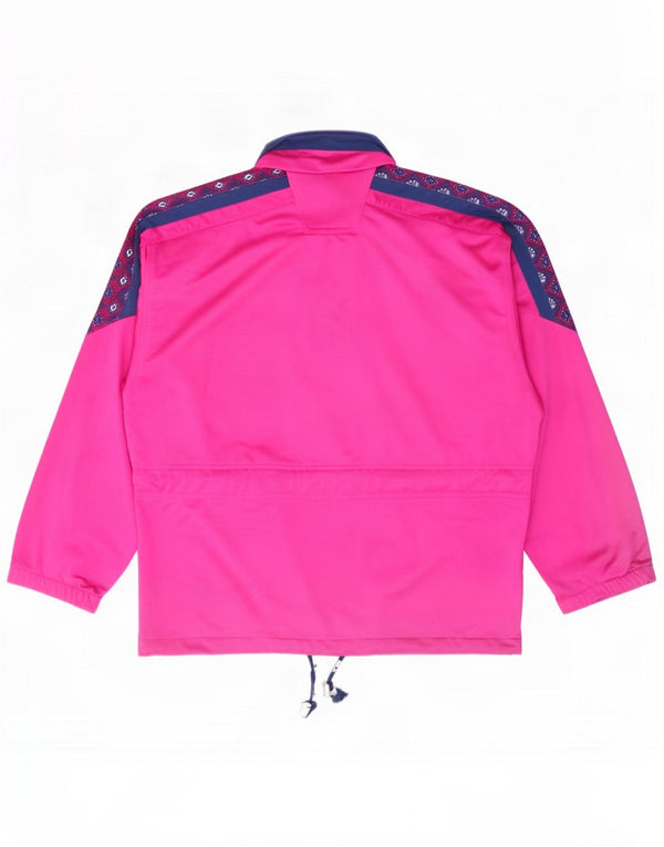 Diadora Mens Graphic Tracksuit Top Jacket UK 36 Small Pink Colourblock