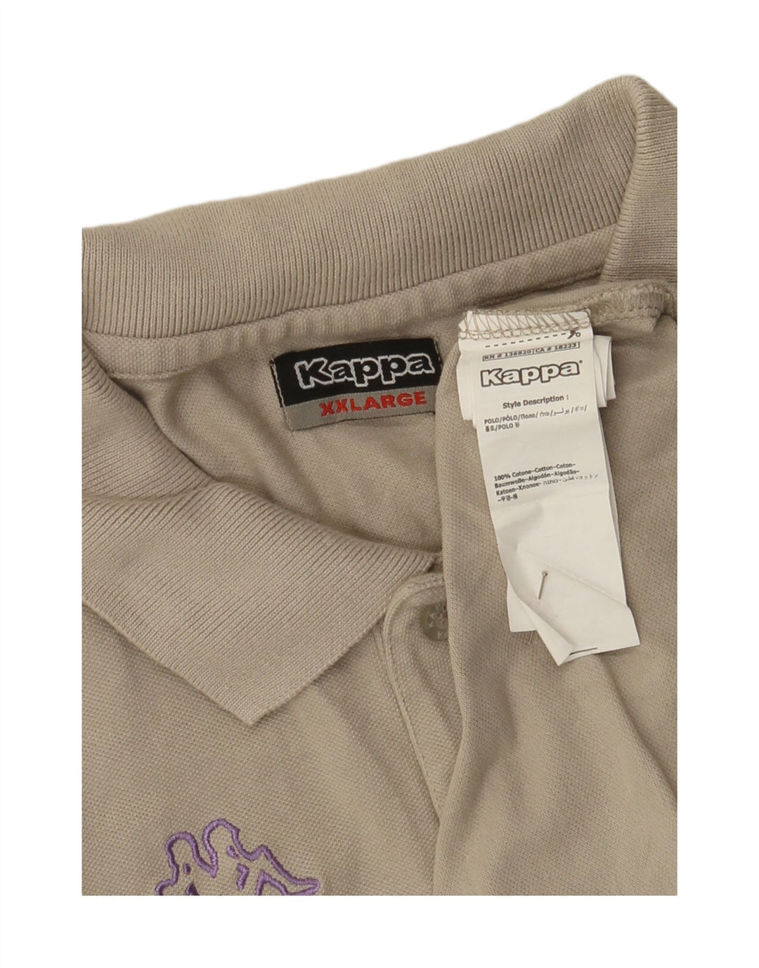 Kappa herre poloshirt 2XL beige bomuld