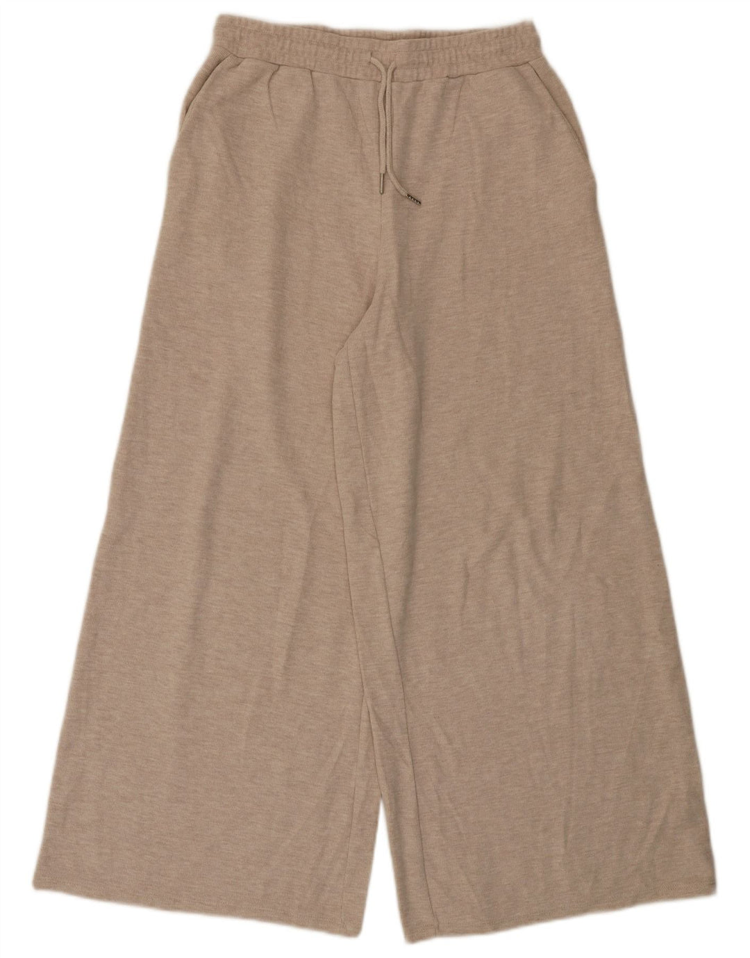 Zara Womens Tracksuit Bukser med brede ben UK 12 Medium Beige Polyester