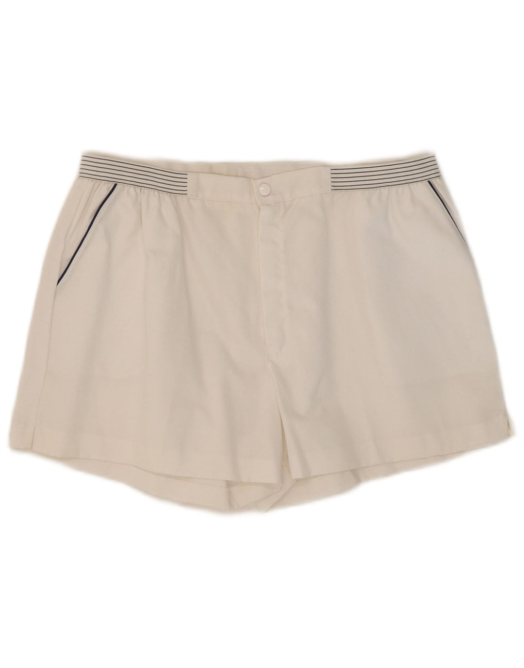 Vintage Herre Casual Shorts W32 Medium hvid stribet bomuld