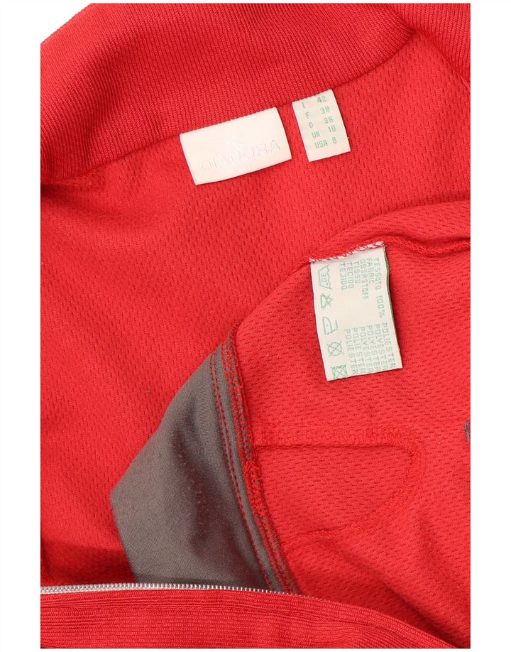 Diadora Womens Oversized træningsdragt Top jakke UK 10 Small Red Colourblock