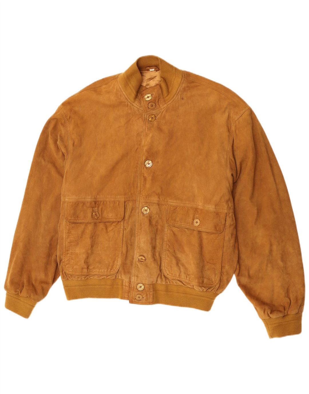 Vintage herre ruskind bomberjakke IT 52 XL brunt læder