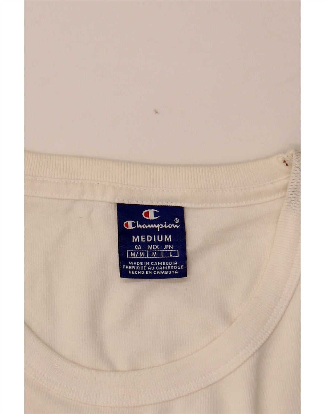 Champion Herre grafisk T-shirt Top Medium White Colourblock