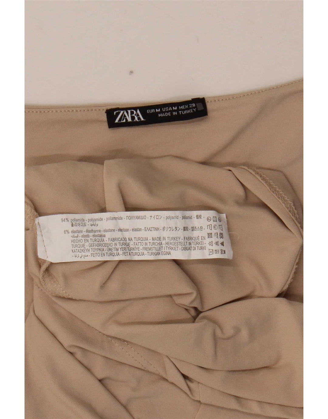 Zara Damevest Top UK 12 Medium Beige Polyamid