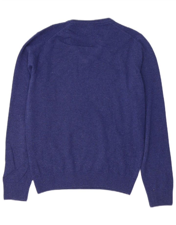 Lacoste Herre V-hals sweater Størrelse 2 XS Blå Virgin Wool