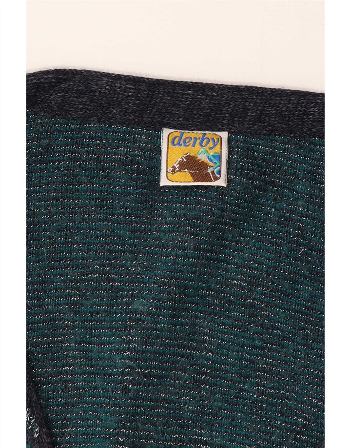 Derby Herre Cardigan Sweater Large Blue Geometric
