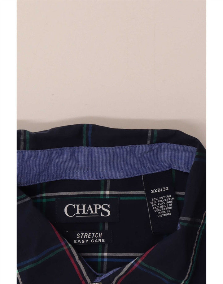 Chaps Stretch-skjorte til mænd 3XL marineblå ternet bomuld