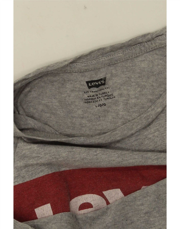 Levi's Dame Grafisk T-Shirt Top UK 16 Stor Grå