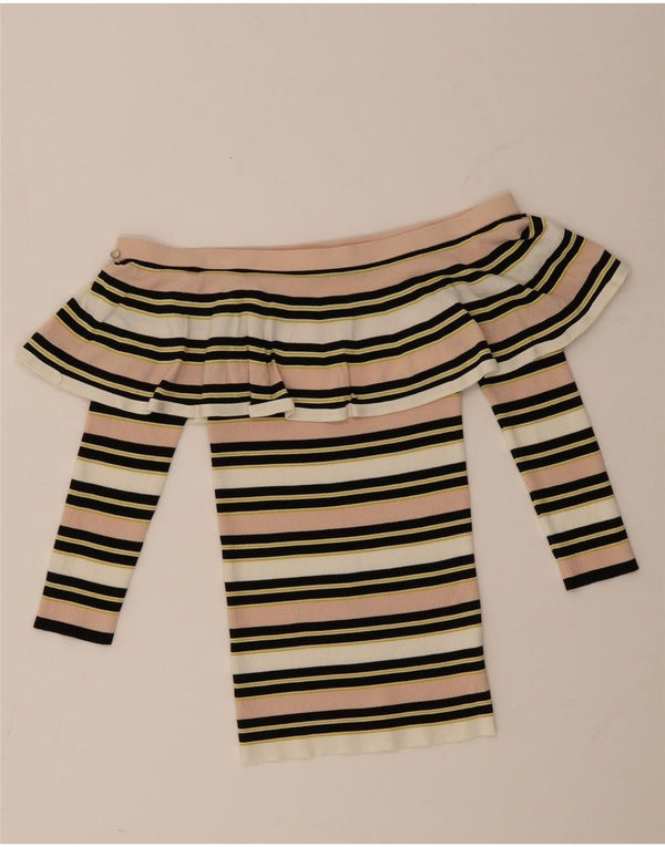 Patrizia Pepe Dame Off Shoulder Top US 2 XS Flerfarvet Stribet