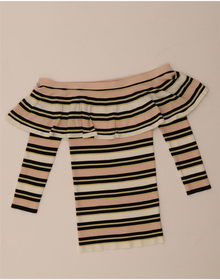 Patrizia Pepe Dame Off Shoulder Top US 2 XS Flerfarvet Stribet
