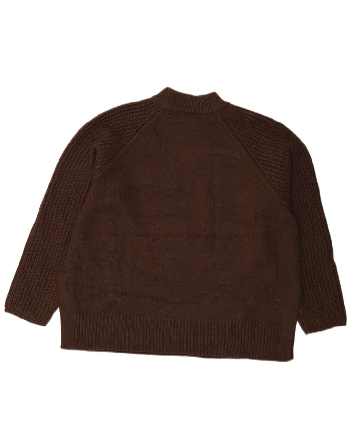 Marks & Spencer Dame Turtle Neck Jumper Sweater UK 16 Stor Brun Akryl