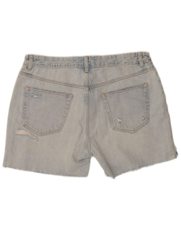 Zara Womens Distressed Denim Shorts EU 46 XL W36 Blå