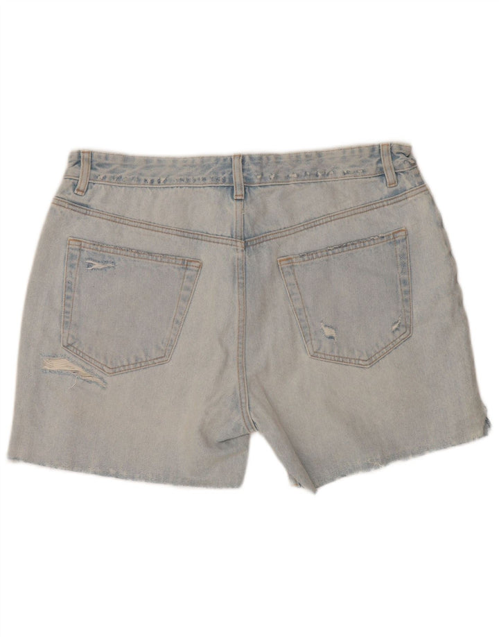 Zara Womens Distressed Denim Shorts EU 46 XL W36 Blå