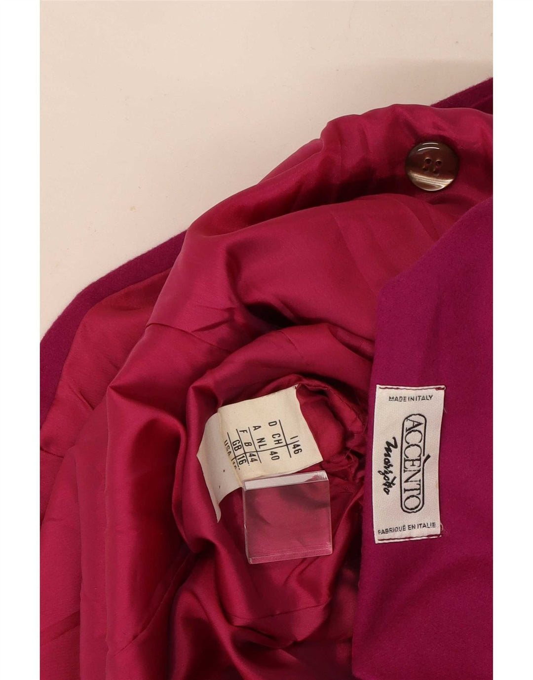 Accento By Marzotto Dame Dobbeltradet Blazer Jacket UK 16 Large Pink