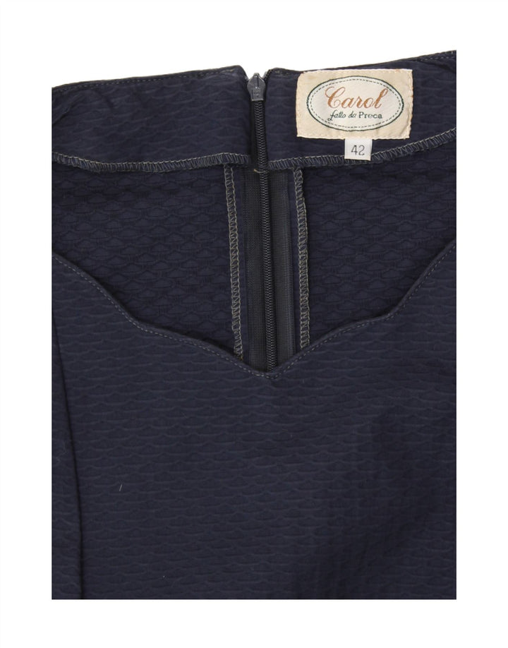 CAROL Womens Sheath Dress IT 42 Medium Navy Blue Vintage Carol and Second-Hand Carol from Messina Hembry 