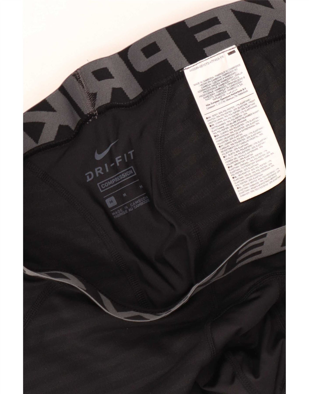 Nike Herre Dri Fit Grafiske Leggings Medium Sort Stribet Polyester