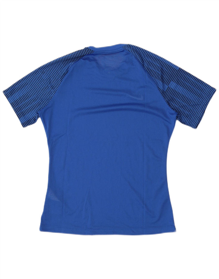 Nike Herre Dri Fit Slim Fit T-shirt top mellemblå stribet polyester