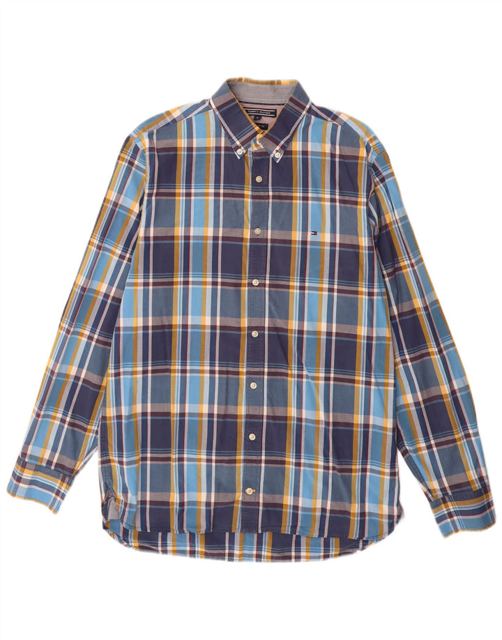 Tommy Hilfiger Herre New York Fit skjorte Medium blå ternet bomuld