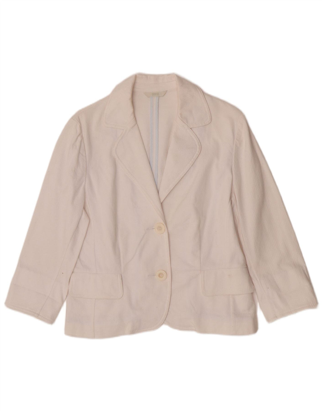 Marks & Spencer Dame 3/4 ærmer 2-knaps blazerjakke UK 14 Medium White