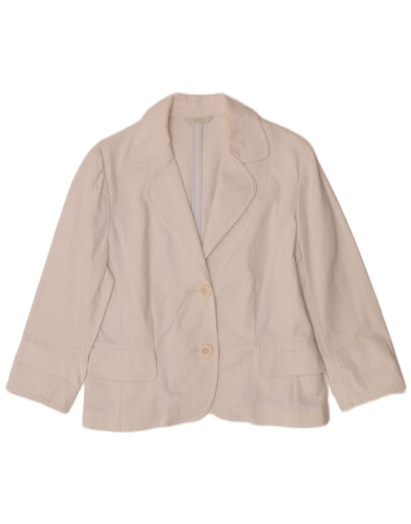 Marks & Spencer Dame 3/4 ærmer 2-knaps blazerjakke UK 14 Medium White