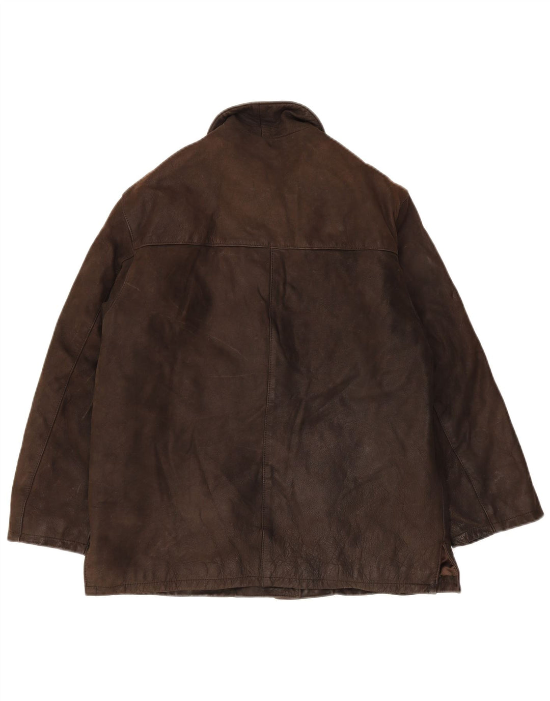 VINTAGE Dame Læderjakke EU 44 XL Brun Læder