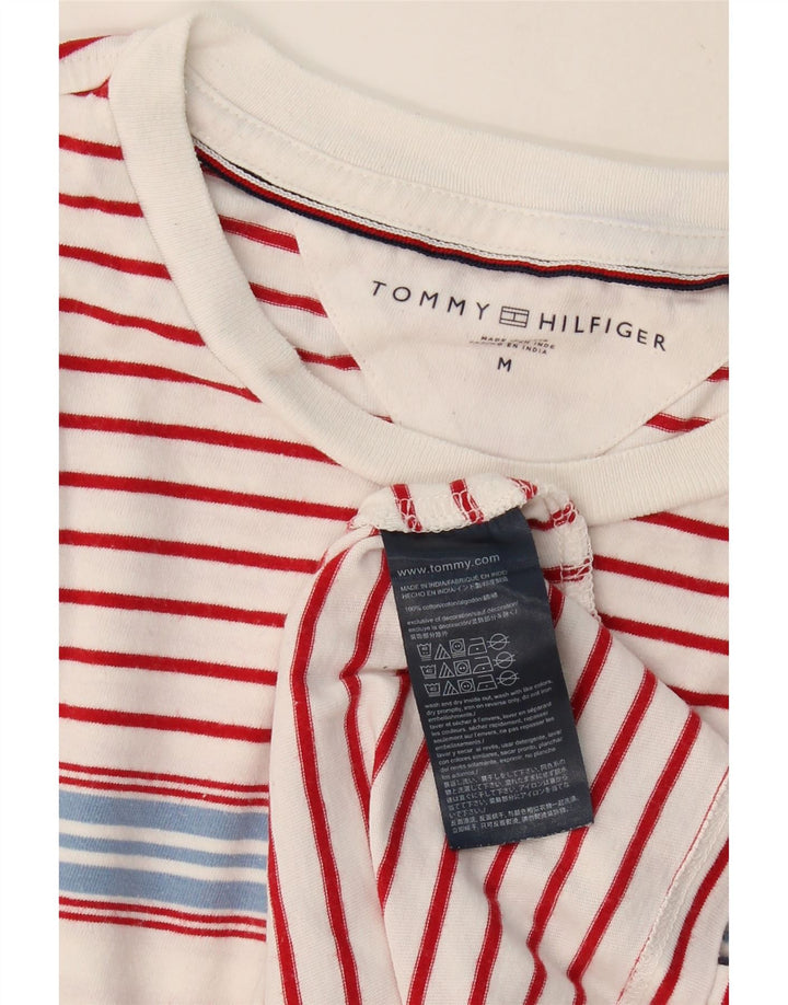 TOMMY HILFIGER Mens T-Shirt Top Medium Red Striped Cotton