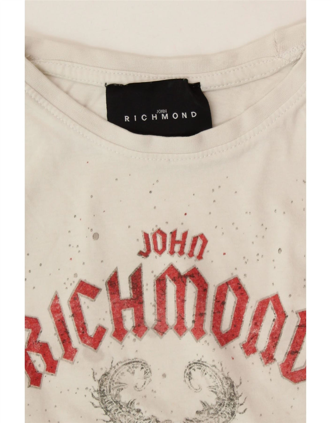 RICHMOND Boys Graphic T-Shirt Top 3-4 Years White Vintage Richmond and Second-Hand Richmond from Messina Hembry 