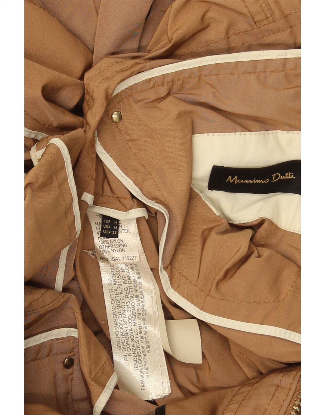 Massimo Dutti Womens Utility Jacket UK 14 Medium Beige Bomuld