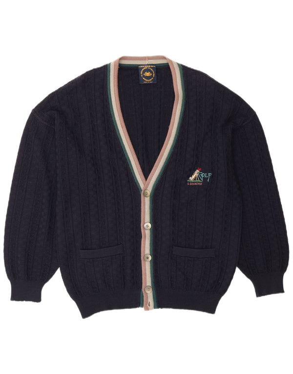 Il Granchio Herre Cardigan Sweater Large Navy Blue