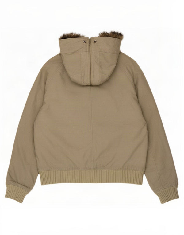 Woolrich Herre Hooded Bomber Jacket UK 42 XL Khaki Nylon