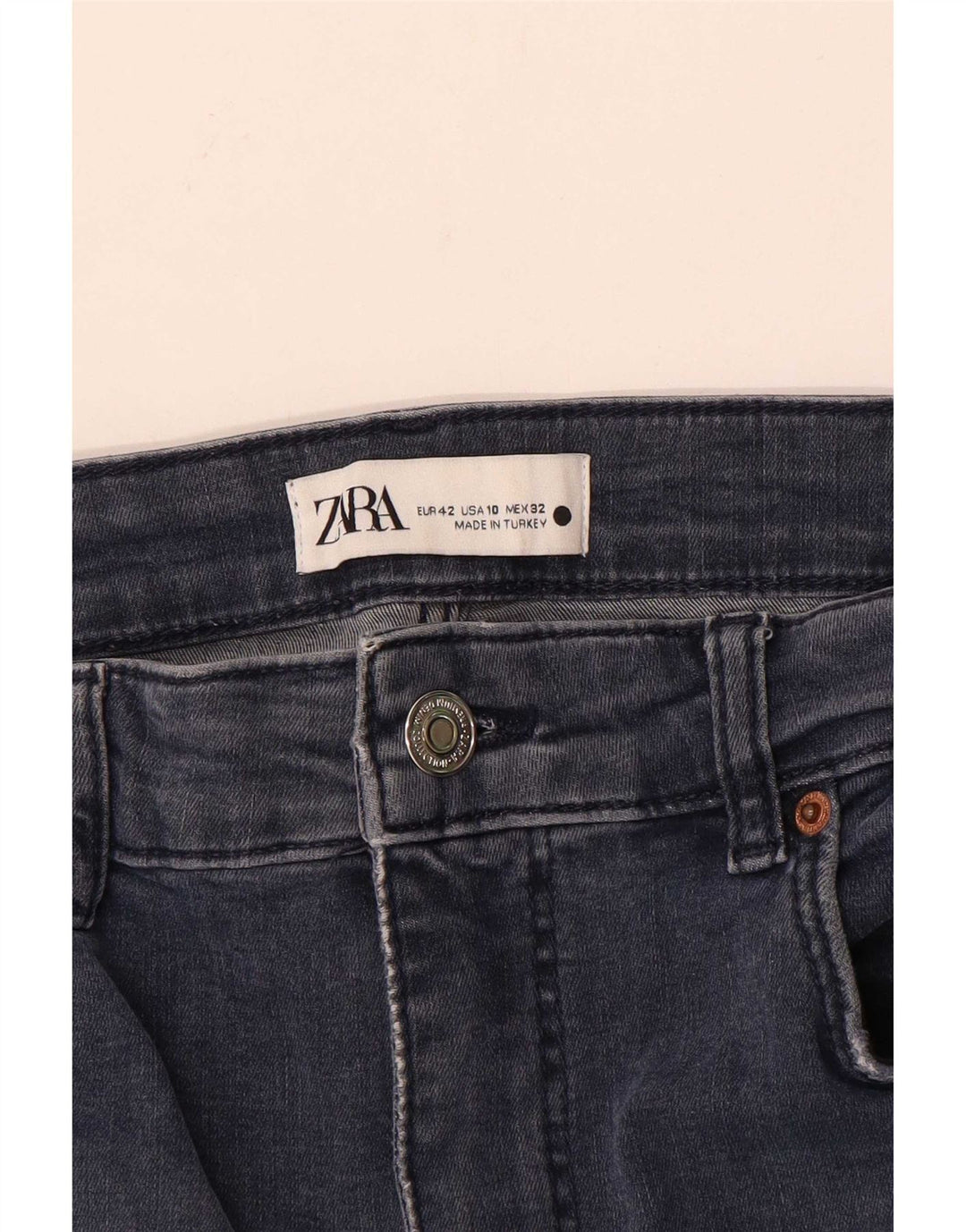 Zara Dame Slim Jeans EU 42 Large W32 L28 Navy Blue