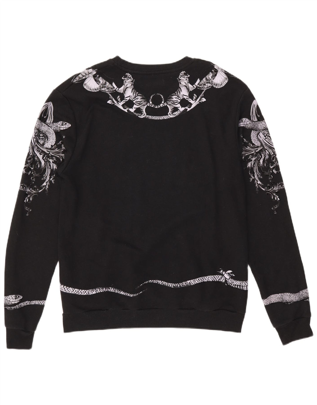 Zara Herre Grafisk Sweatshirt Jumper XL Sort Bomuld