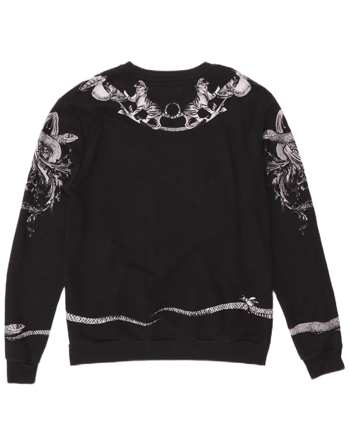 Zara Herre Grafisk Sweatshirt Jumper XL Sort Bomuld