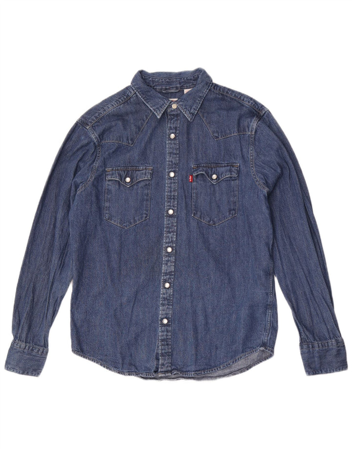 Levi's Standard denimskjorte til mænd mellemblå bomuld