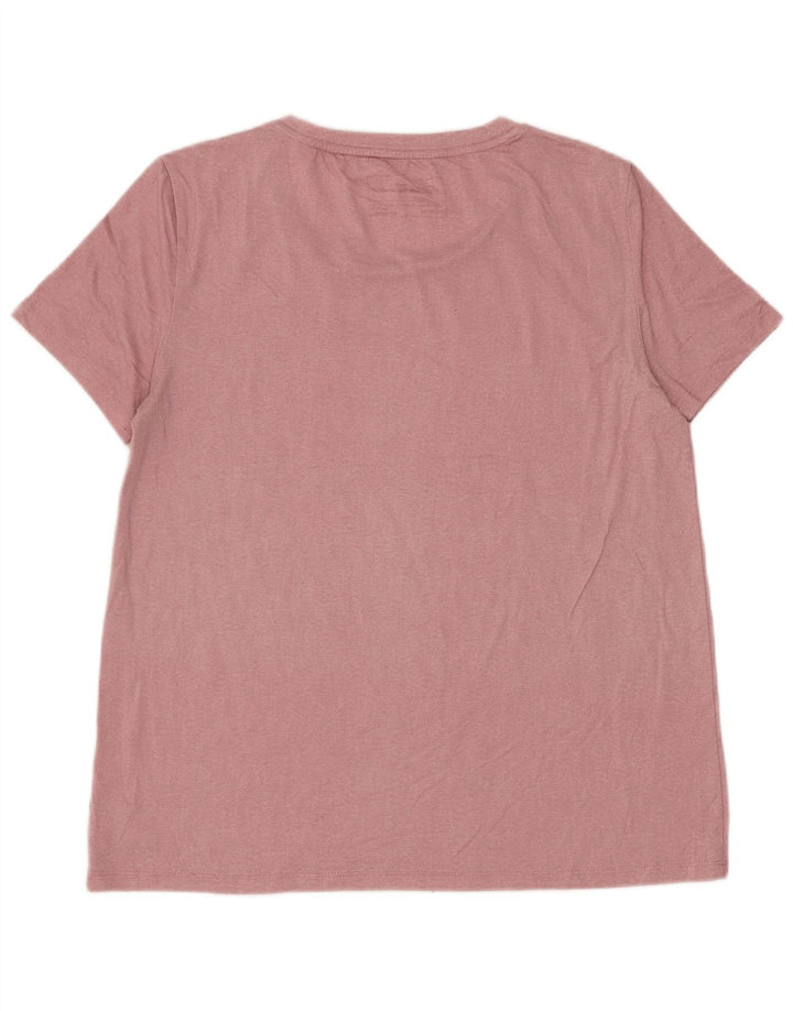 EDDIE BAUER Dame T-Shirt Top UK 10 Lille Pink Polyester