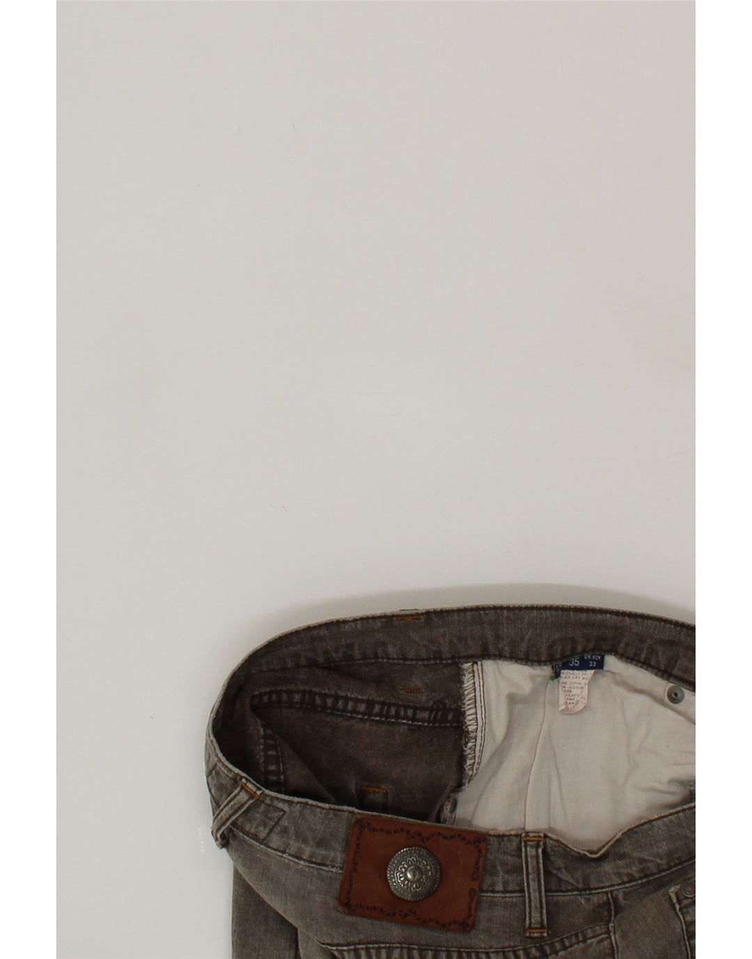 TRUSSARDI Mens Straight Jeans W33 L33 Grey Cotton Vintage Trussardi and Second-Hand Trussardi from Messina Hembry 