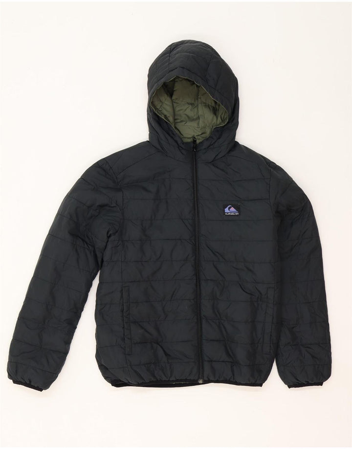 Quiksilver drenge hætte vendbar polstret jakke 11-12 år medium Khaki