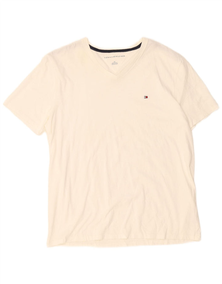 Tommy Hilfiger Herre T-Shirt Top Stor Hvid Bomuld