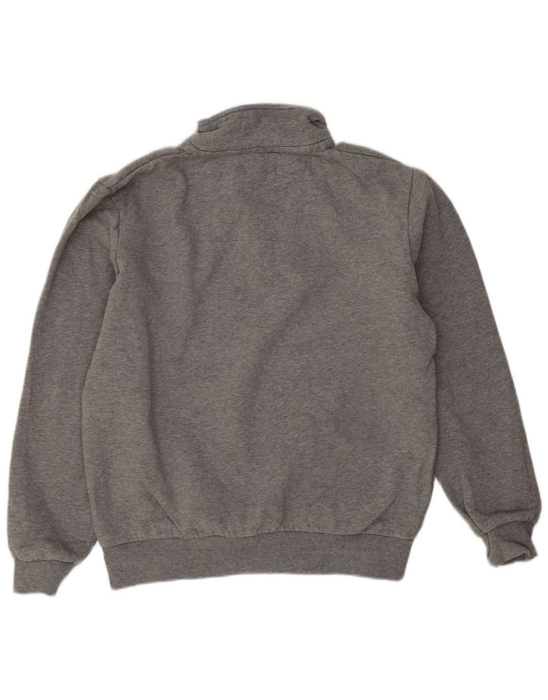 Besætningstøj Herre Zip Neck Sweatshirt Jumper Medium Grå Bomuld