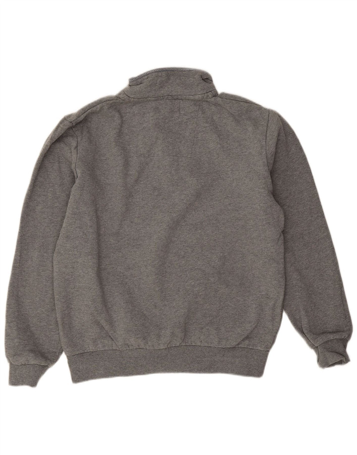 Besætningstøj Herre Zip Neck Sweatshirt Jumper Medium Grå Bomuld