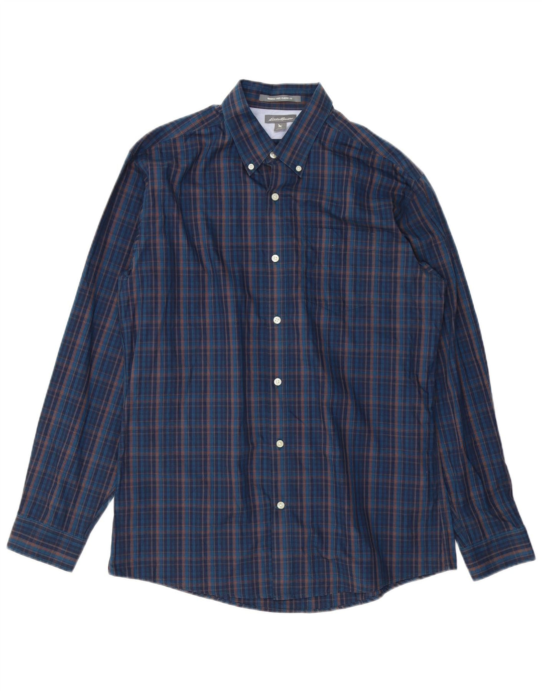 Eddie Bauer Herre Classic Fit skjorte Stor marineblå ternet bomuld