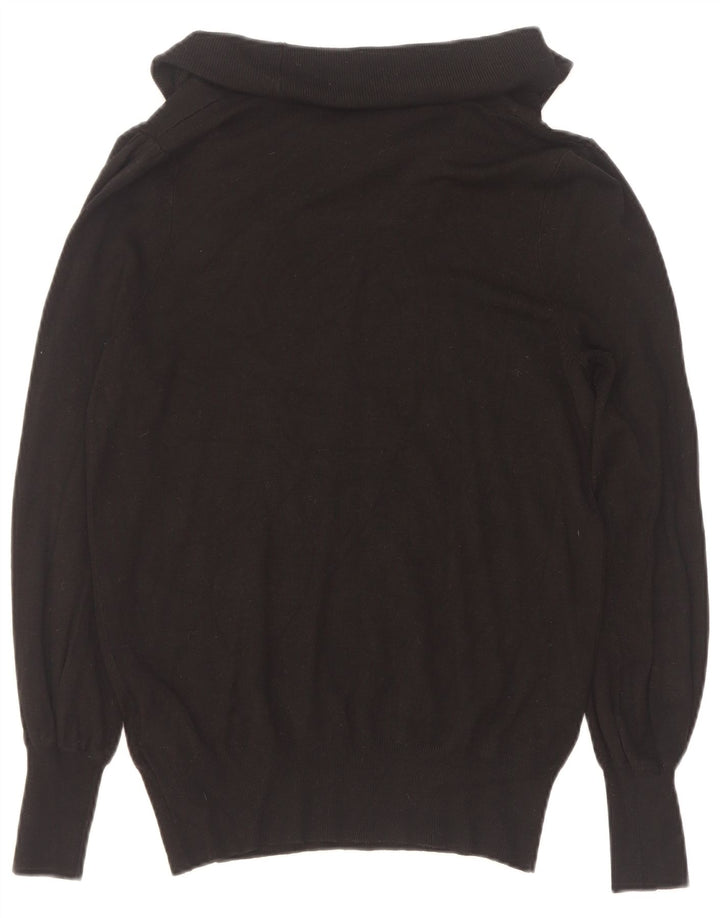 Marks & Spencer Dame Rullehals sweater UK 12 Medium Black Viscose