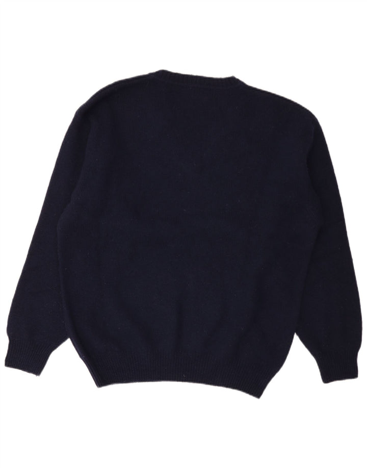 Sergio Tacchini Herre V-hals sweater XL marineblå uld