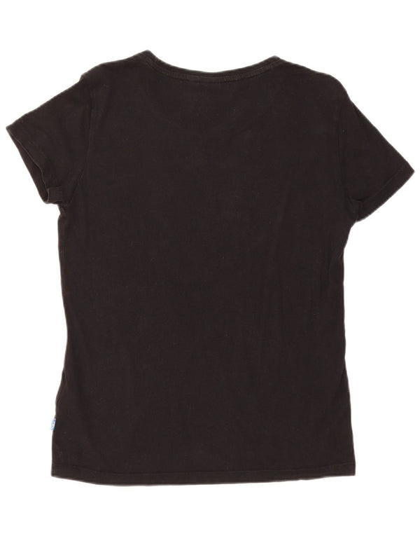 Adidas Dame Grafisk T-Shirt Top UK 10 Small Black Bomuld