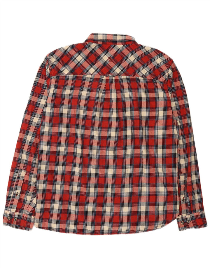 Fat Face Herre Regular Fit Flanellskjorte XL Rød Ternet Bomuld