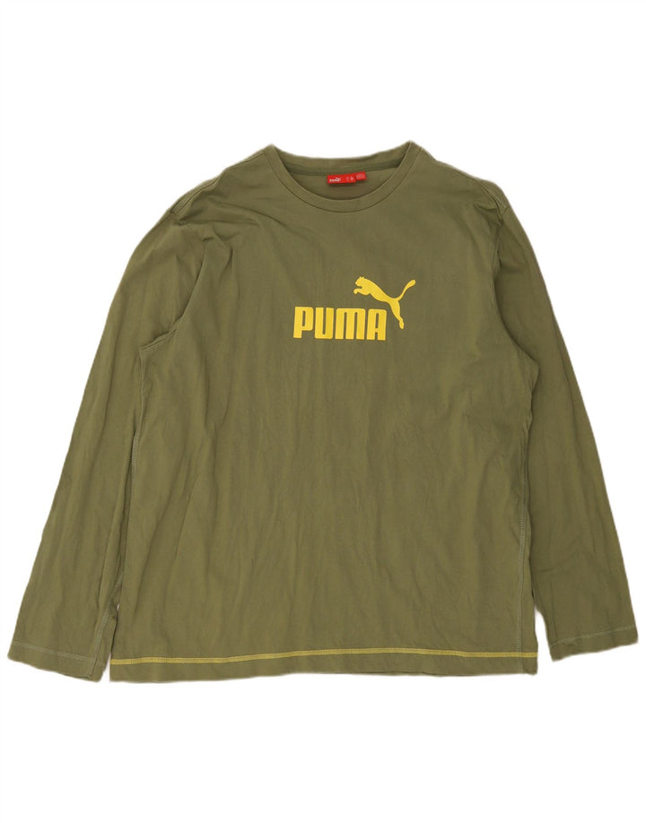 Puma Herre Grafisk Top Langærmet XL Grøn Bomuld