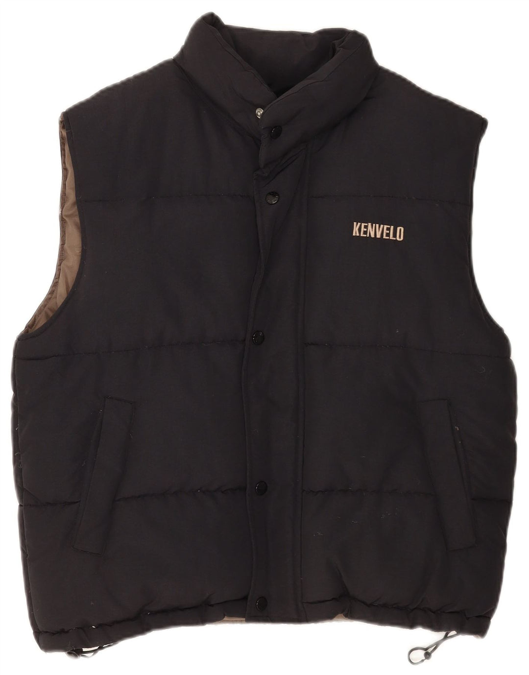 Kenvelo Herre Polstret Gilet UK 38 Medium Sort Nylon