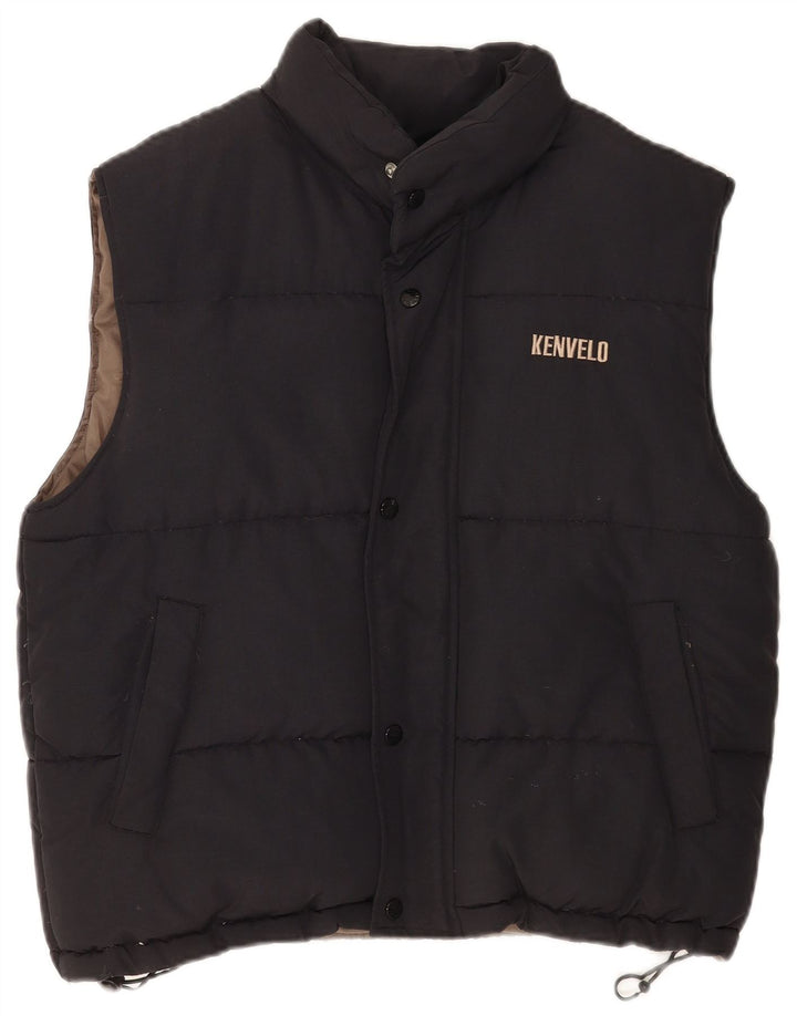 Kenvelo Herre Polstret Gilet UK 38 Medium Sort Nylon