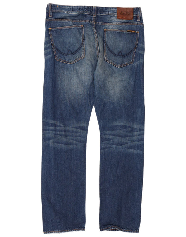 Superdry Straight Jeans til mænd W34 L32 blå bomuld