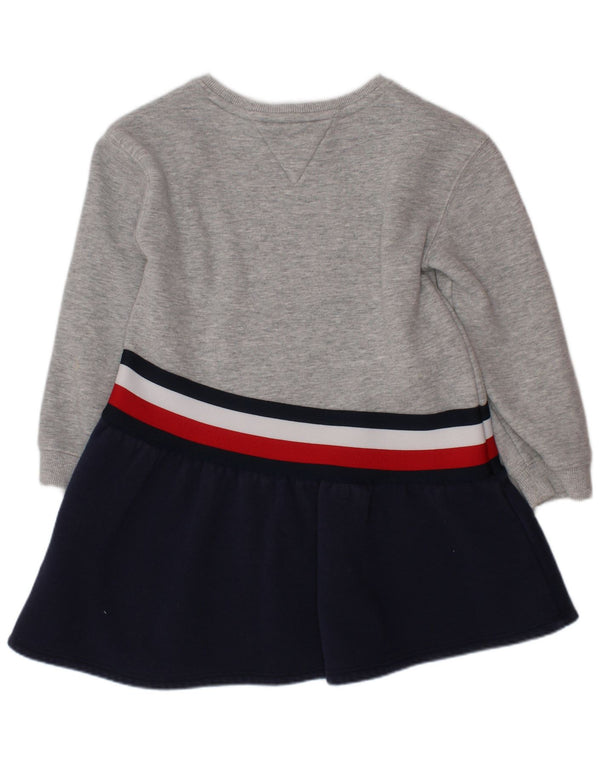 TOMMY HILFIGER Pige Sweatshirt Jumper Kjole 5-6 år Grå Colourblock
